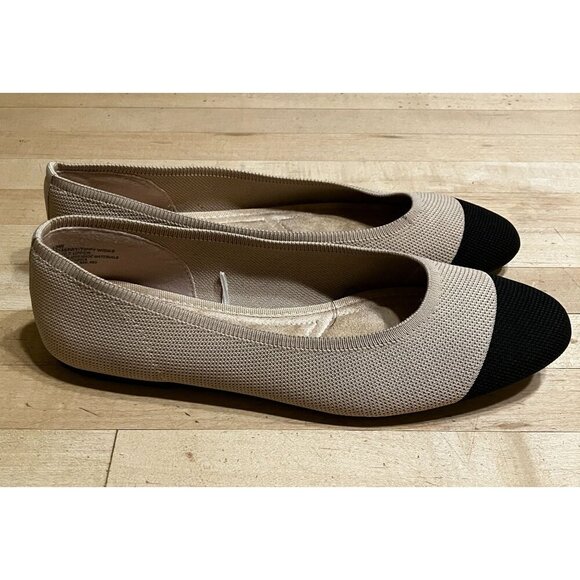 Seychelles Womens Tippy Wides Knit Foam Ballet Flats Size 10 WIDE Beige SP EXC - Picture 1 of 11